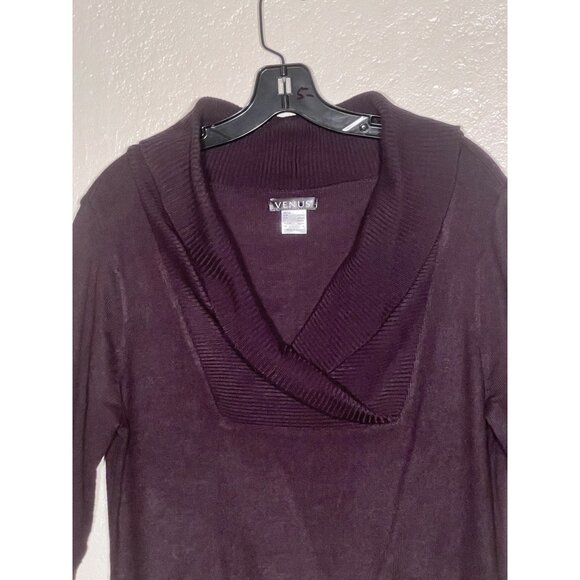 Venus Black & White Houndstooth Sweater Dress Large Long Sleeves & Shawl Neck - Picture 8 of 16